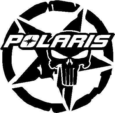 Polaris skull star snowmobile decal vinyl window sticker