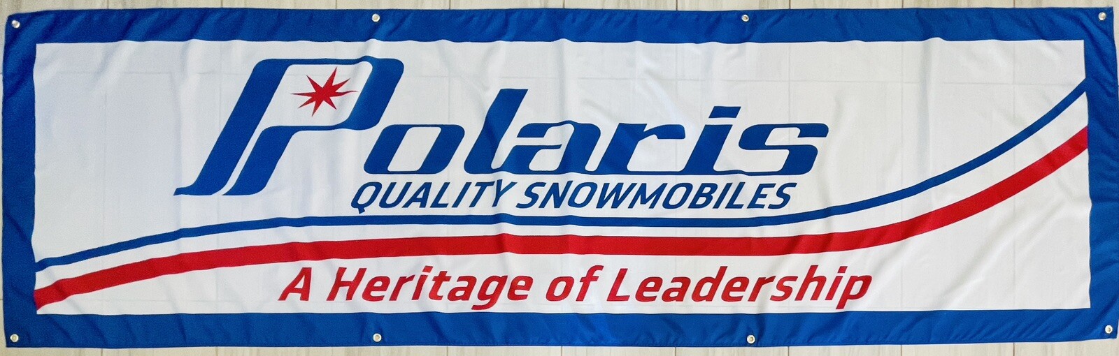 POLARIS VINTAGE SNOWMOBILE SLED FLAG BANNER 3x10ft DRAPEAU MAN CAVE GARAGE TX