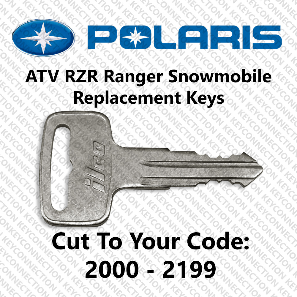 Polaris Keys Cut by Code ATV Ranger RZR Snowmobile key made to codes 2000 – 2199