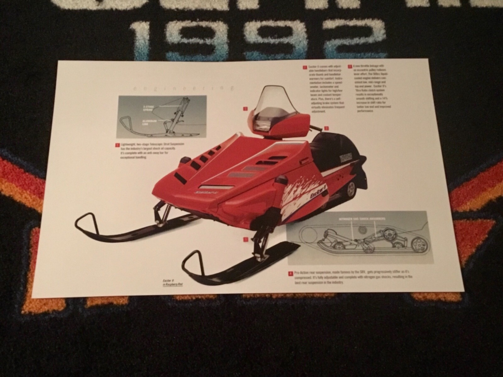 🏁 ‘92 YAMAHA EXCITER II Snowmobile Poster vintage sled ((Exciter II))