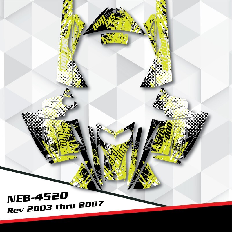 GRAPHIC DECALS STICKERS WRAP KIT FOR SKI-DOO REV MXZ RENEGADE GTX 03-07 NEB-4520