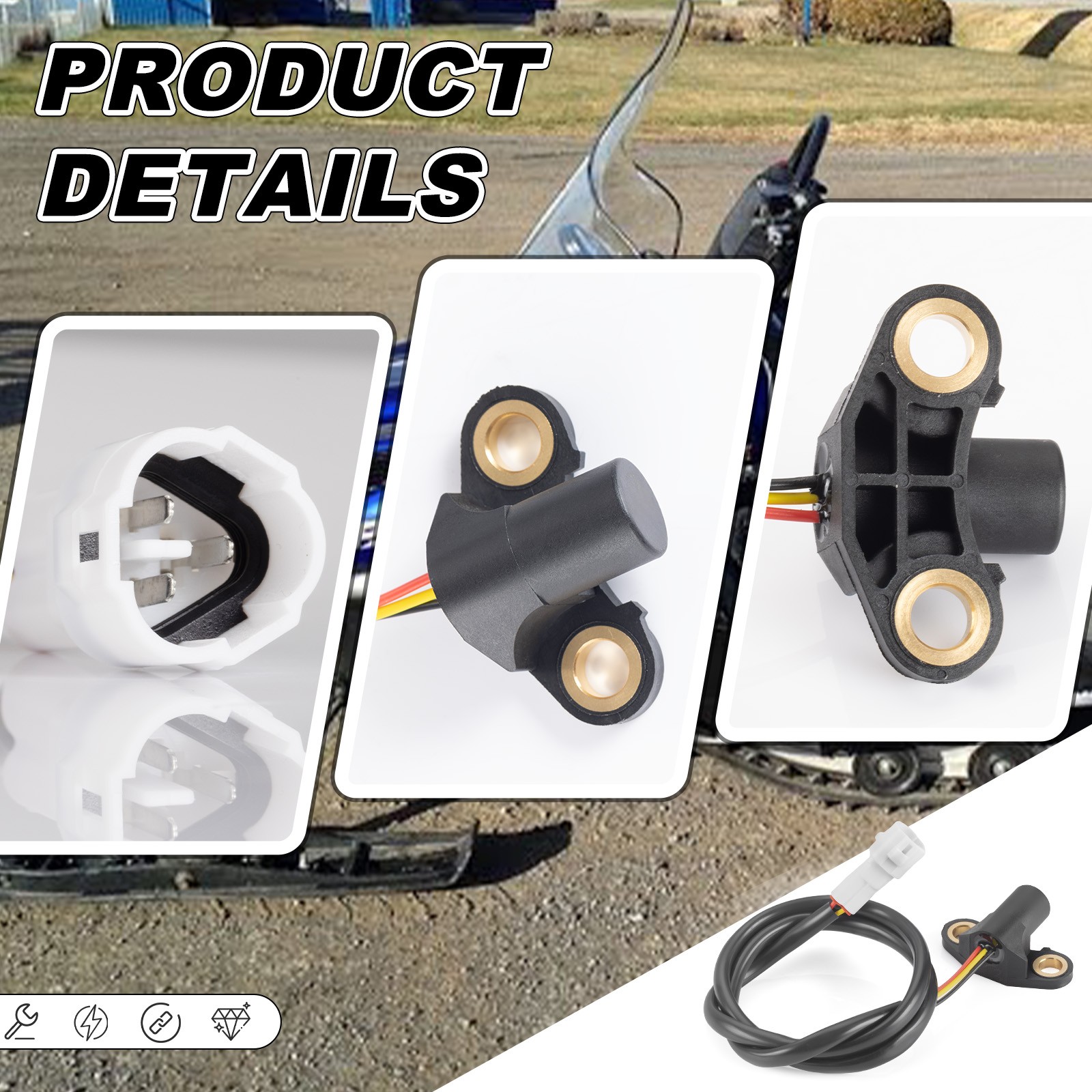 8FP-83755-01-00 For Yamaha Snowmobile Speed Sensor Apex, Vector, Phazer, Viper