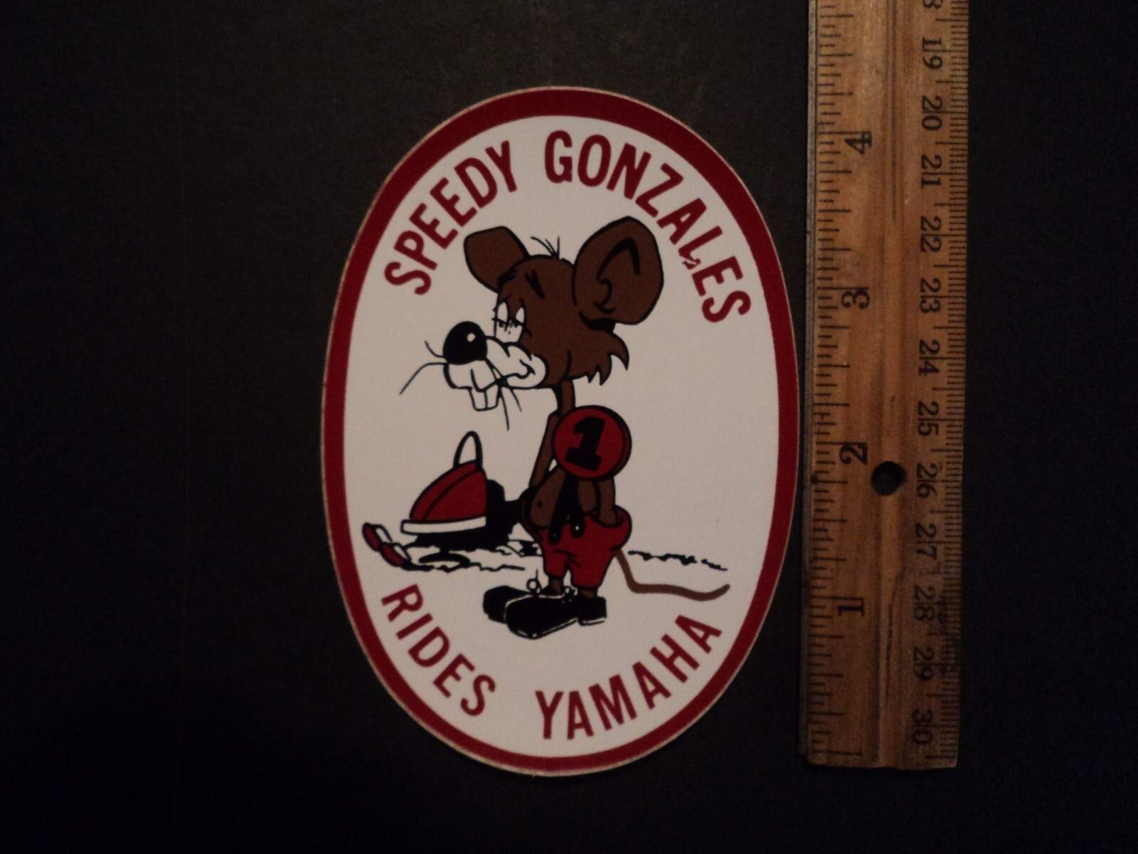Speedy Gonzales Rides Yamaha Snowmobile Decal Sticker NOS Parts 4.0″ x 3.0″