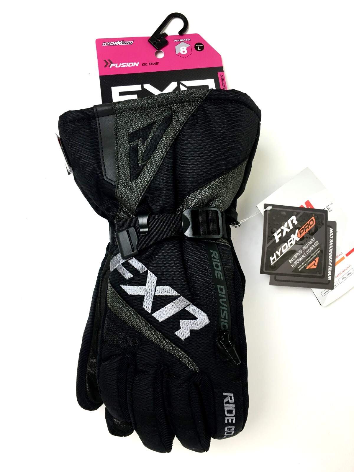 FXR Women’s Black/Charcoal Fusion Gloves LARGE  Snowmobile Winter 220833-1008-13
