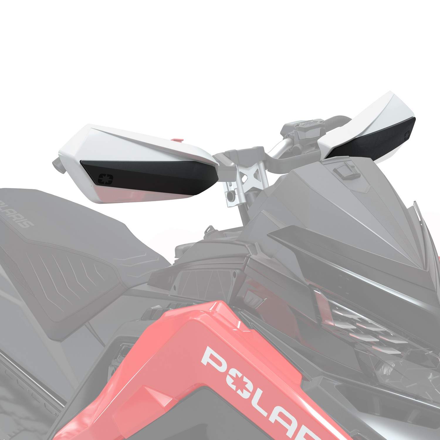 Polaris Snowmobile MATRYX Defend Handguards, Pair, White Lightning, for
