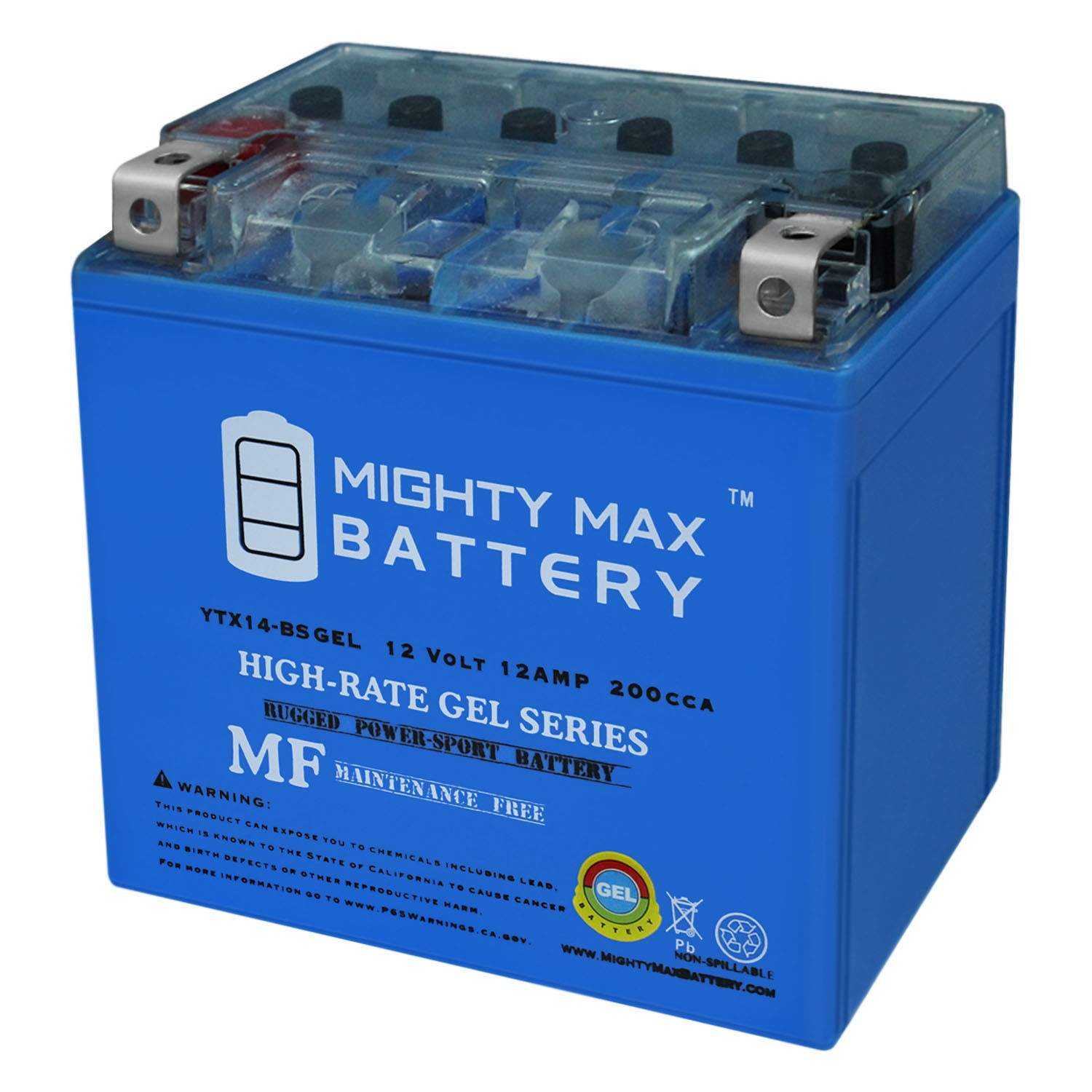 Mighty Max YTX14-BS GEL Battery for Kawasaki 750CC KVF750 Brute Force 05-09