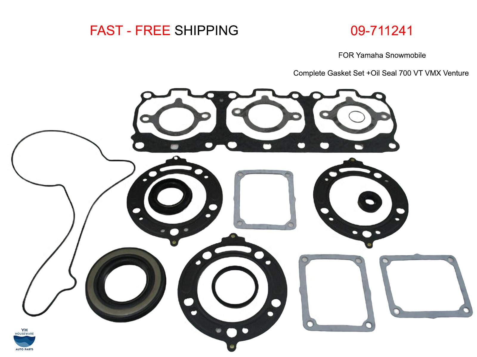 09-711241 Complete Gasket Set +Oil Seal FOR Yamaha Snowmobile 700 VT VMX Venture