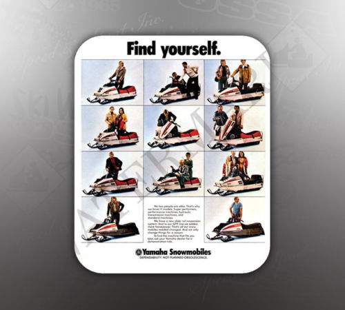 VINTAGE YAMAHA SNOWMOBILE BROCHURE MOUSE PAD LIKE NOS