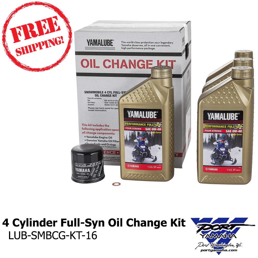 Yamaha 4 Cyl Full Syn Snowmobile Oil Change Kit 0W40 Apex Attak RX1 RX Warrior