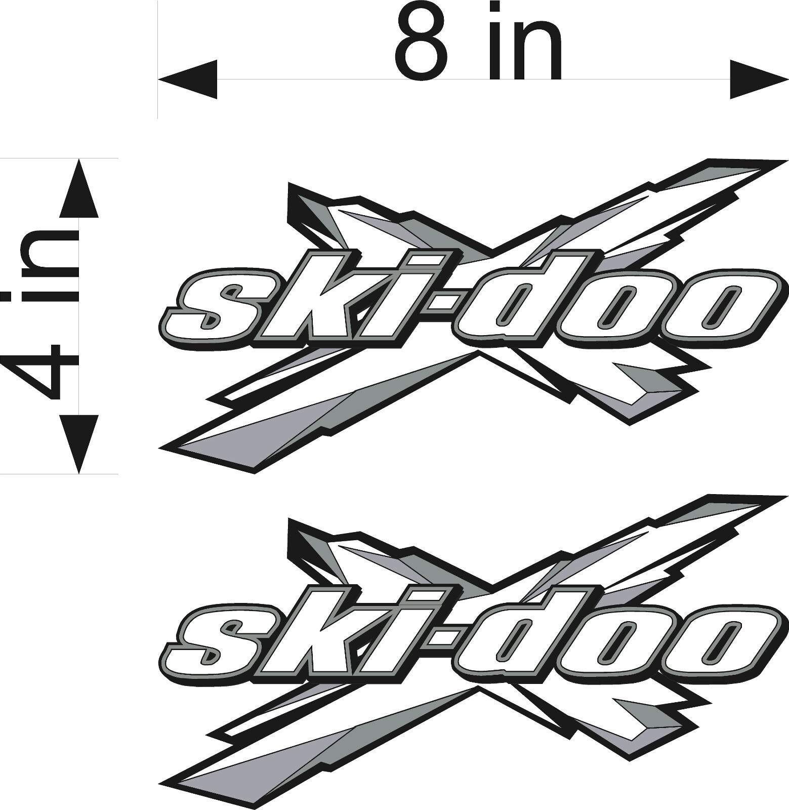 SKI-DOO X decal pair / White /  Vinyl stickers / Snowmobile graphic