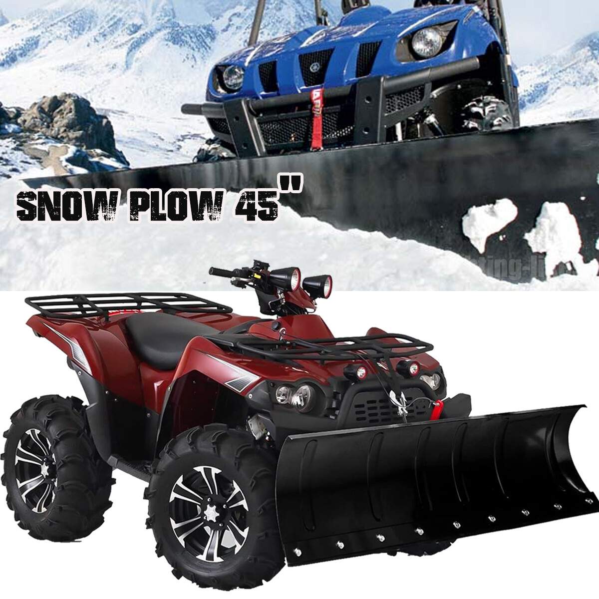 Adjustable Complete Universal 45″-Steel Blade Kit For ATV Snow Plow Polaris