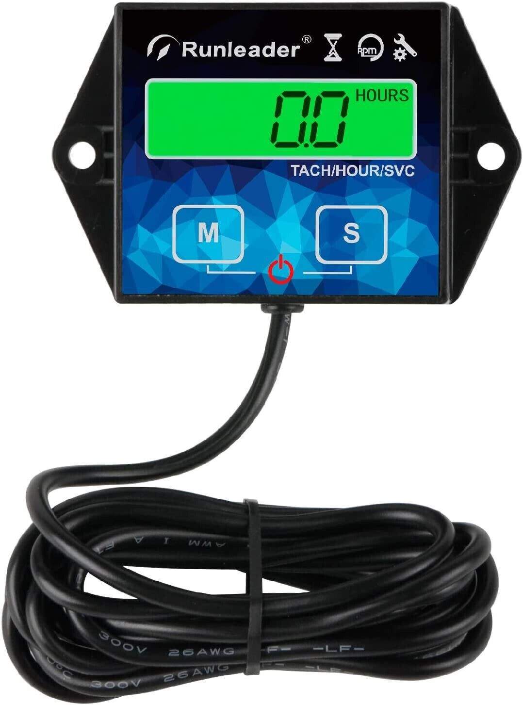 Backlight Hour Meter Tachometer, Maintenance Reminder, for Lawn Mower Snowmobile