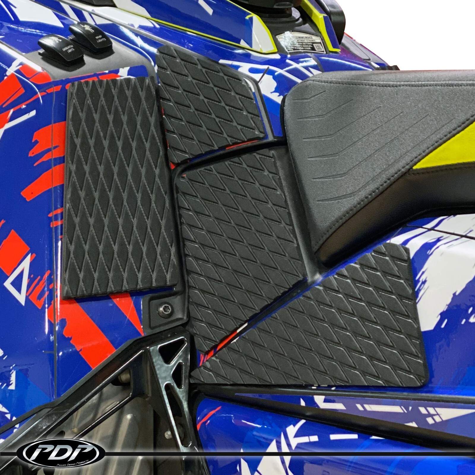 Polaris Matryx 9R Snowmobile Mountain Performance Knee Pads by PDP : BLACK