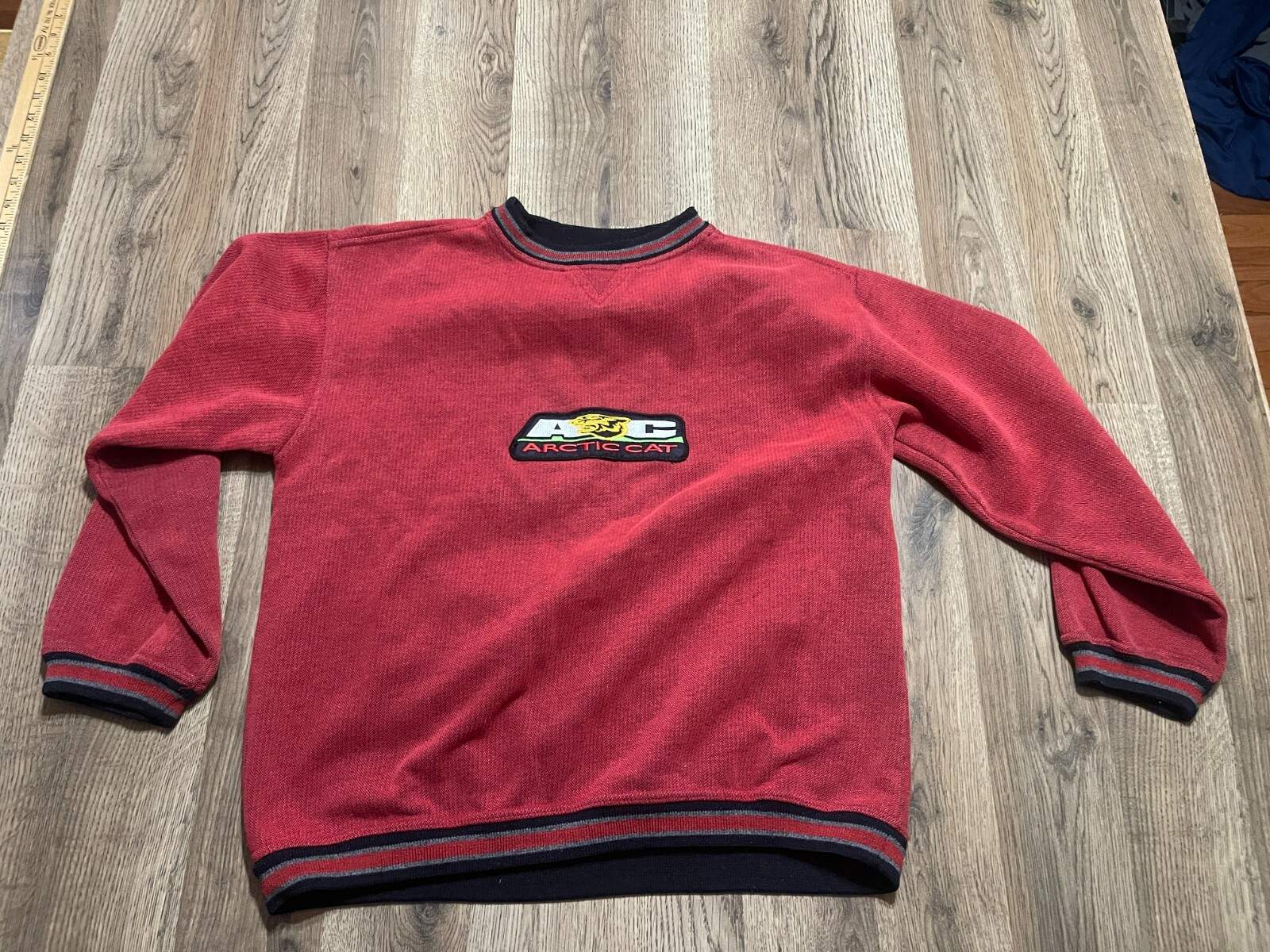 Artic Cat Sweater, Men’s Size XL, Red Black, Pullover, Crew Neck
