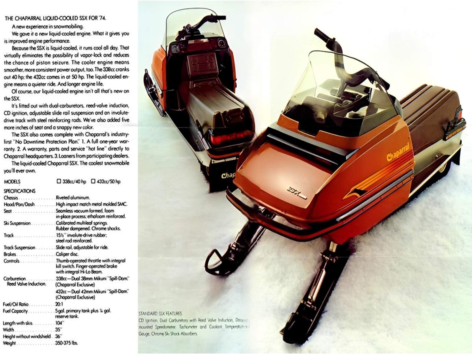 1974 Chaparral Firebird SSX Snowmobile SLED (Specs) Poster 24 X 18 Inch SWEET!