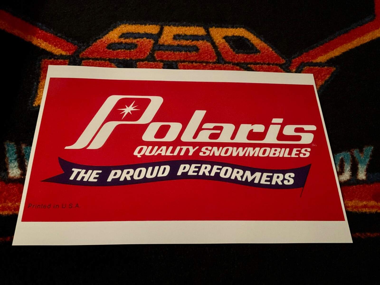 🏁 ‘70s POLARIS Snowmobile Logo Poster  vintage sled ((LOGO)) 🔴⚪️🔵