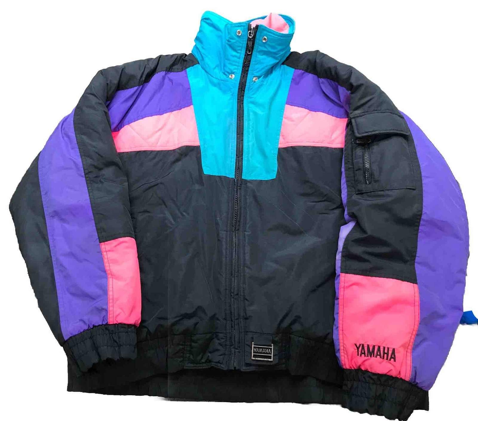 Vintage Yamaha Snowmobile Nylon Zip Jacket KOREA – Size Large Regular Fast Ship!