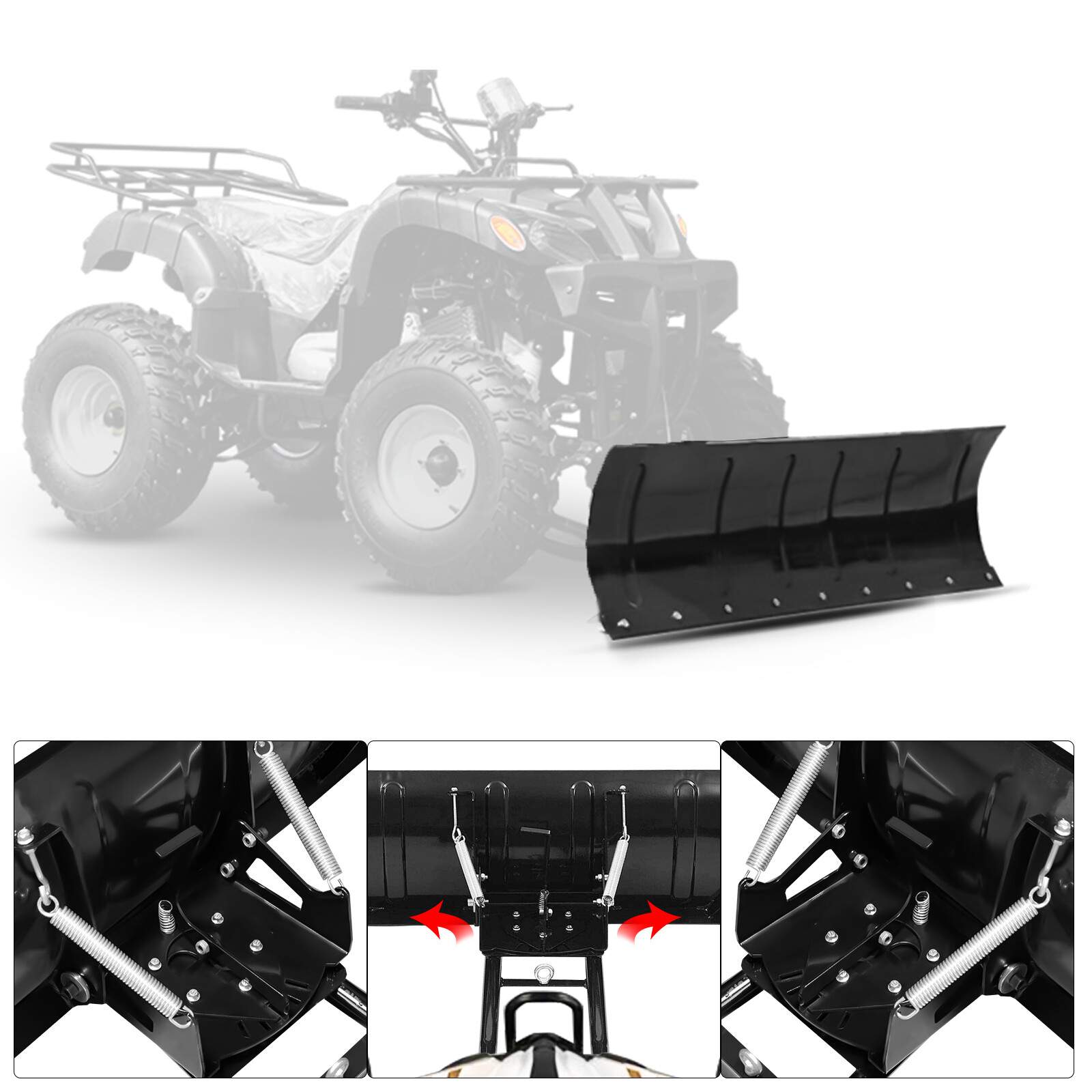 45″ Steel Blade UTV Snow Plow Kit For Can Am 400/500/650/Kawasaki/Honda Pioneer