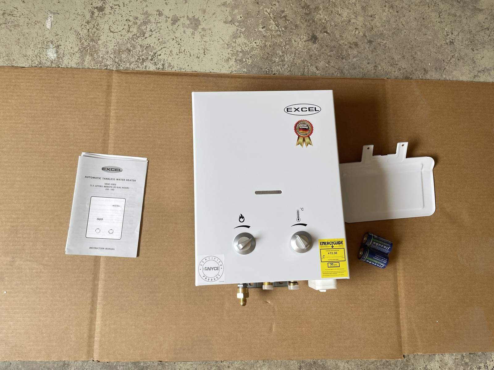 EXCEL JSD-10D TANKLESS GAS WATER HEATER VENTFREE LOW WATER PRESSURE STARTUP