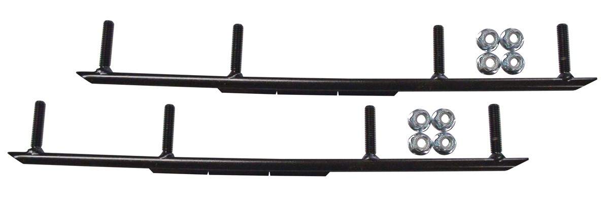 6″ Round Bar (1/2″) Snowmobile Ski Carbides (Pair)-USI Oval Drag/Flat Liner