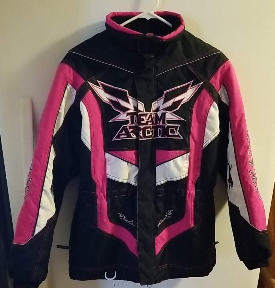 Artic Cat Team Arctic Womens Jacket C14  Black Pink White READ DESCRIPTION