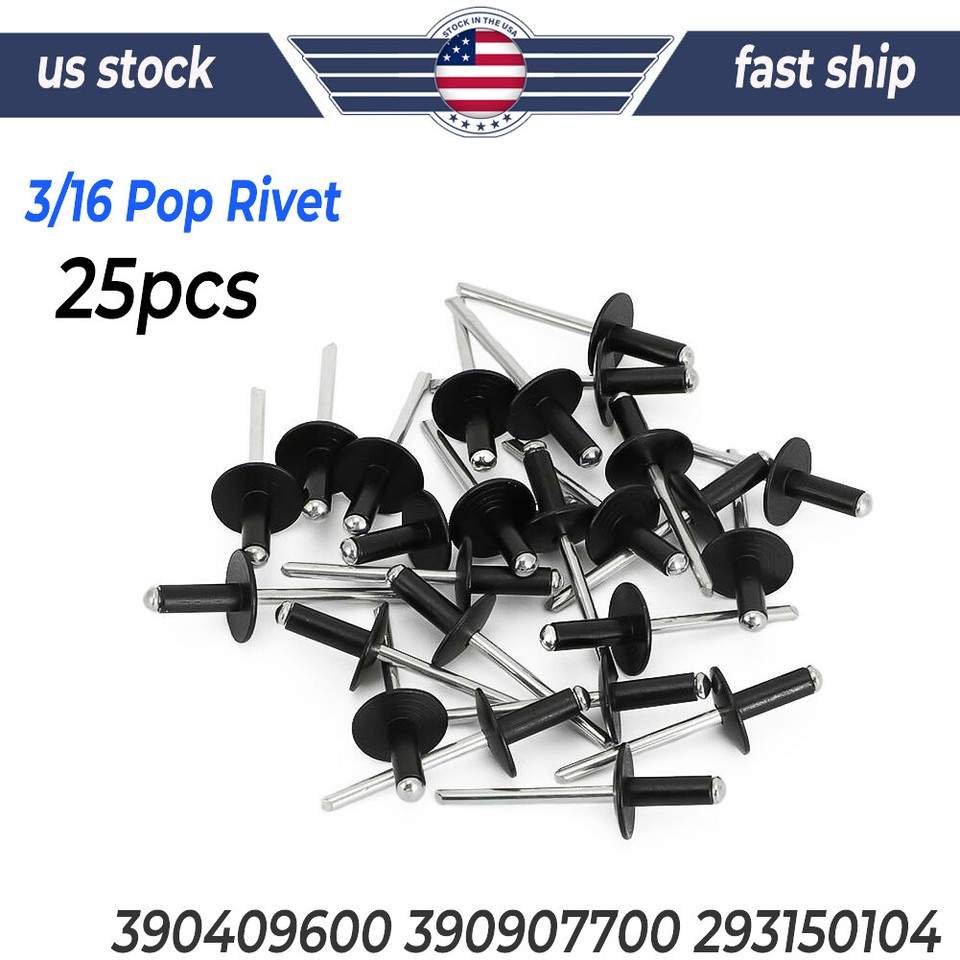 25pcs 3/16 Pop Rivet For Ski-Doo Sea-Doo Can-Am 390409600 390907700 293150104