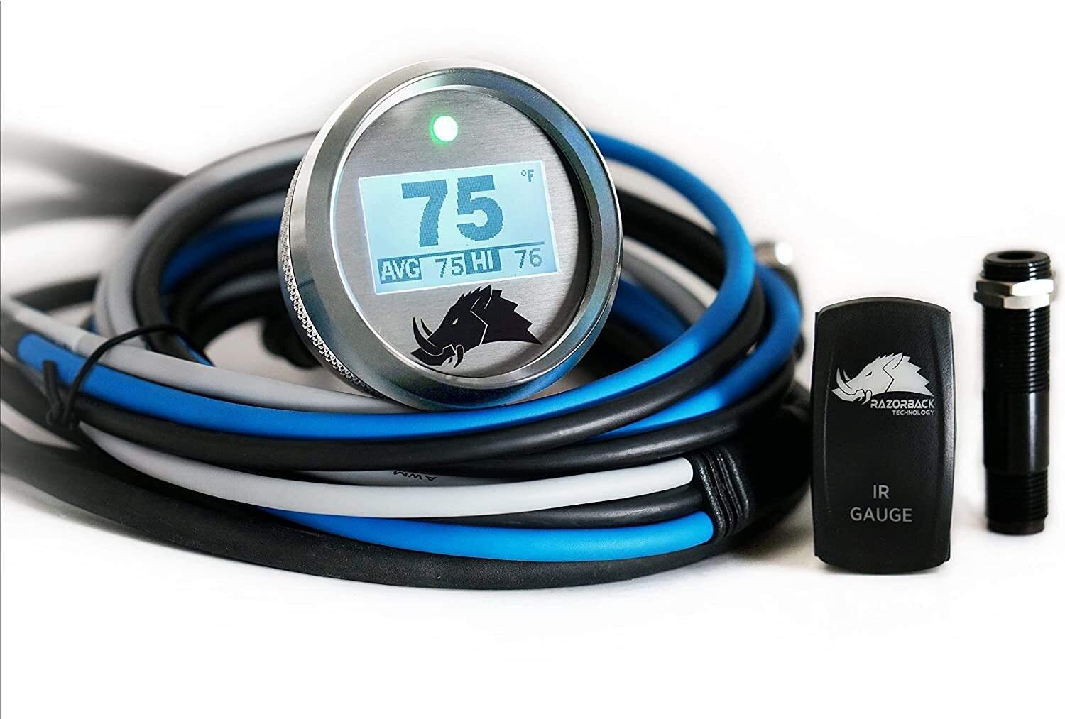 Razorback 3.1 Dimmable CVT Belt Temperature Gauge Silver For Artic Cat Wildcat