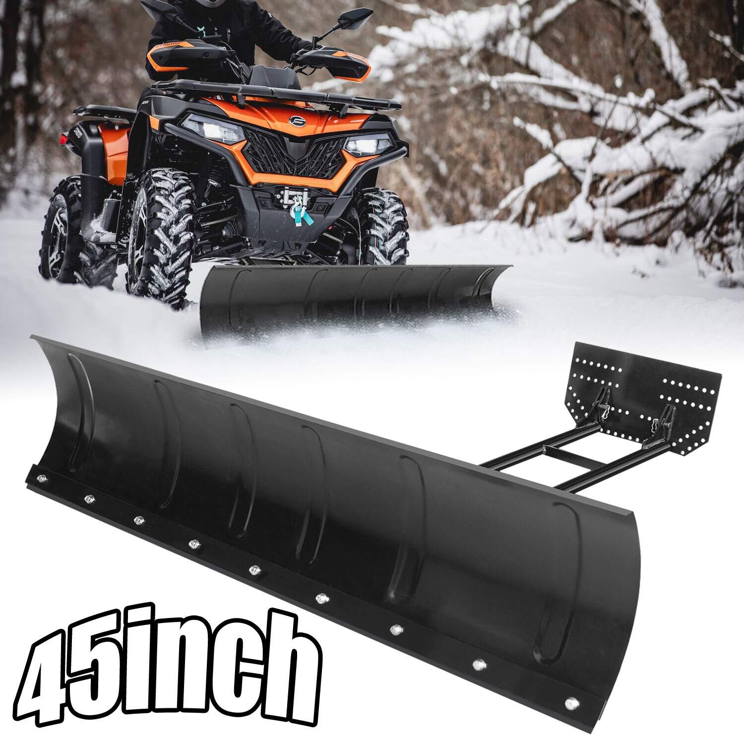45 inch ATV Steel Snow Plow Kit for CFMOTO CForce 600 2019 2020 2021 2022