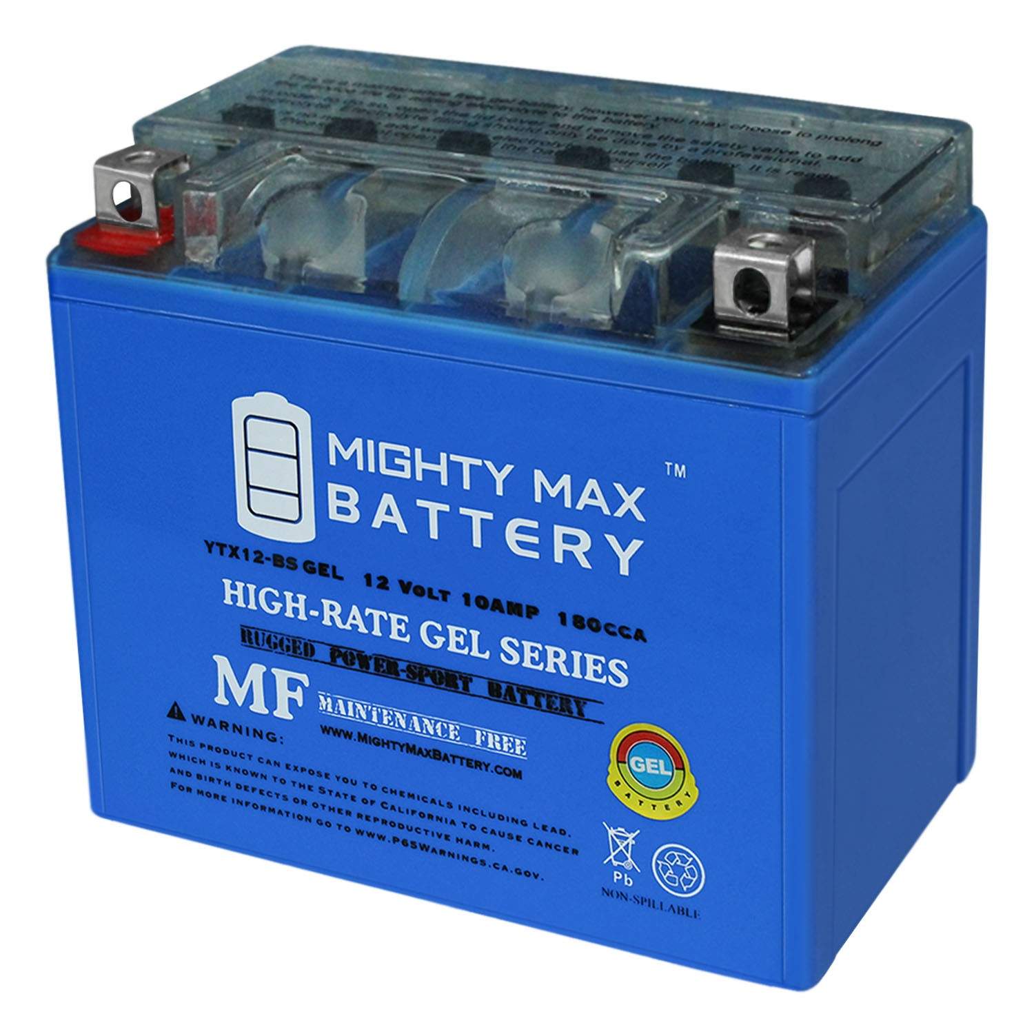 Mighty Max YTX12-BS GEL Battery for Arctic Cat ATV DVX300 Bombardier Vector250