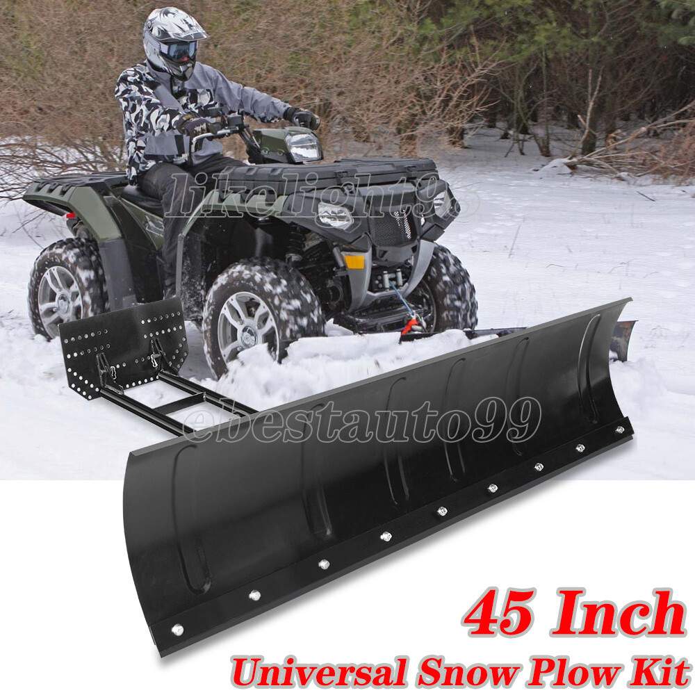 For ATV UTV Snow Plow Kit 45” Steel Blade Complete Universal Mount Package US