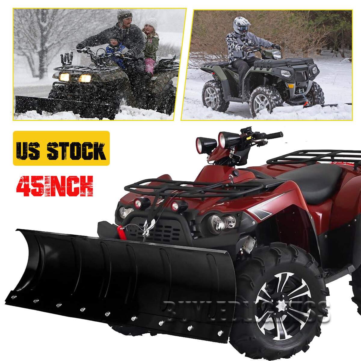 Universal Snow Plow Kit 45 Inch Adjustable Steel Blade Fit for Pickup Trucks UTV