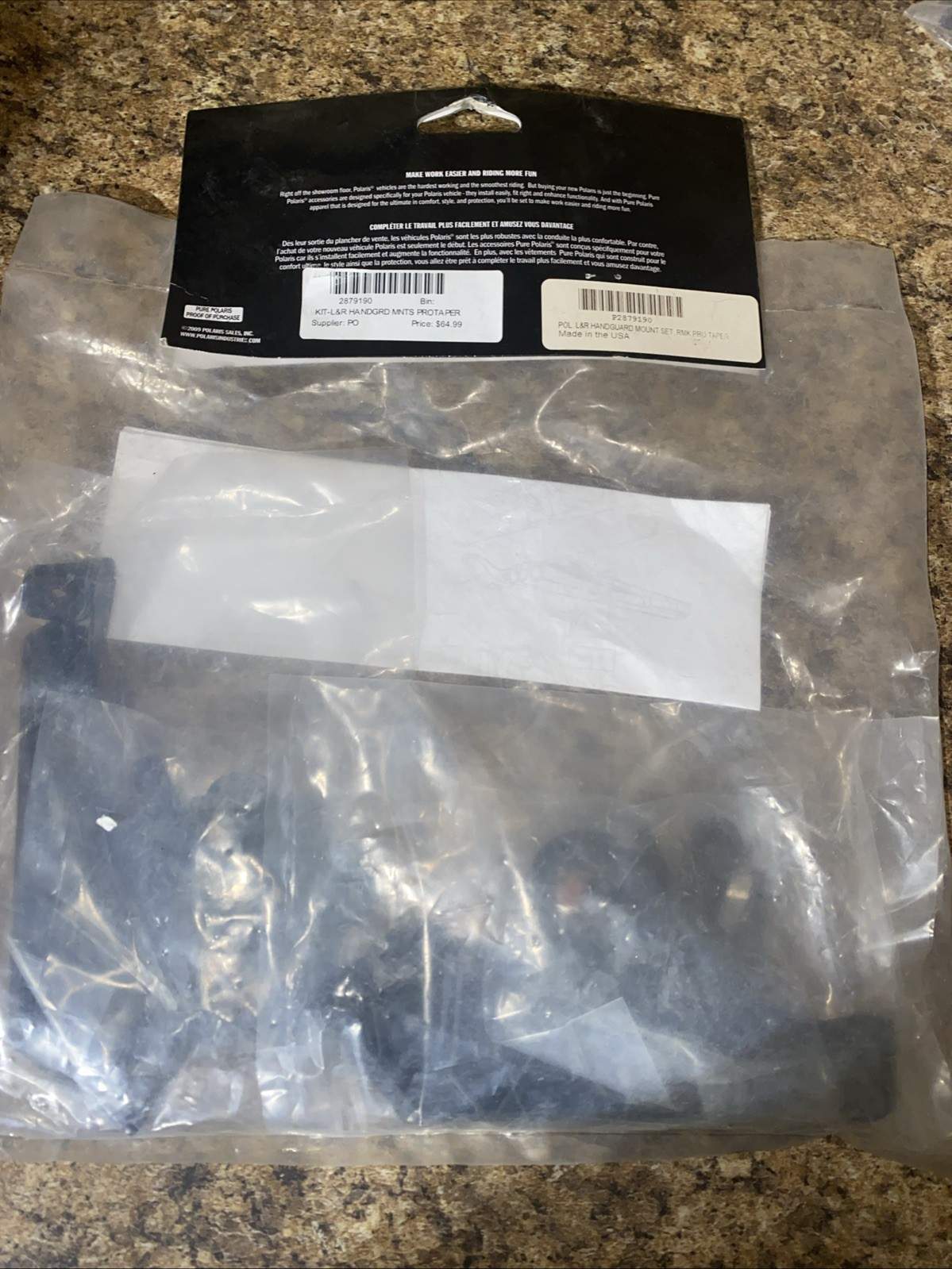 NEW OEM POLARIS SNOWMOBILE RMK LOCK & RIDE PRO TAPER HANDGUARD MOUNT KIT 2879190