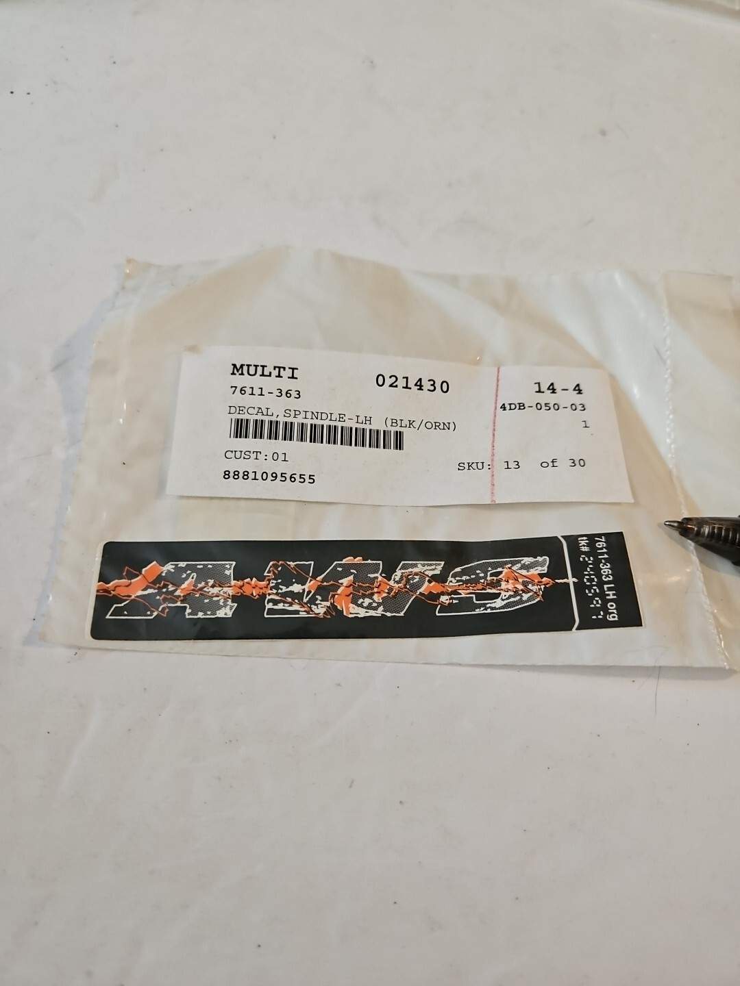 Artic Cat Decal “AWS” Left Spindle 7611-363 NOS OEM AC8