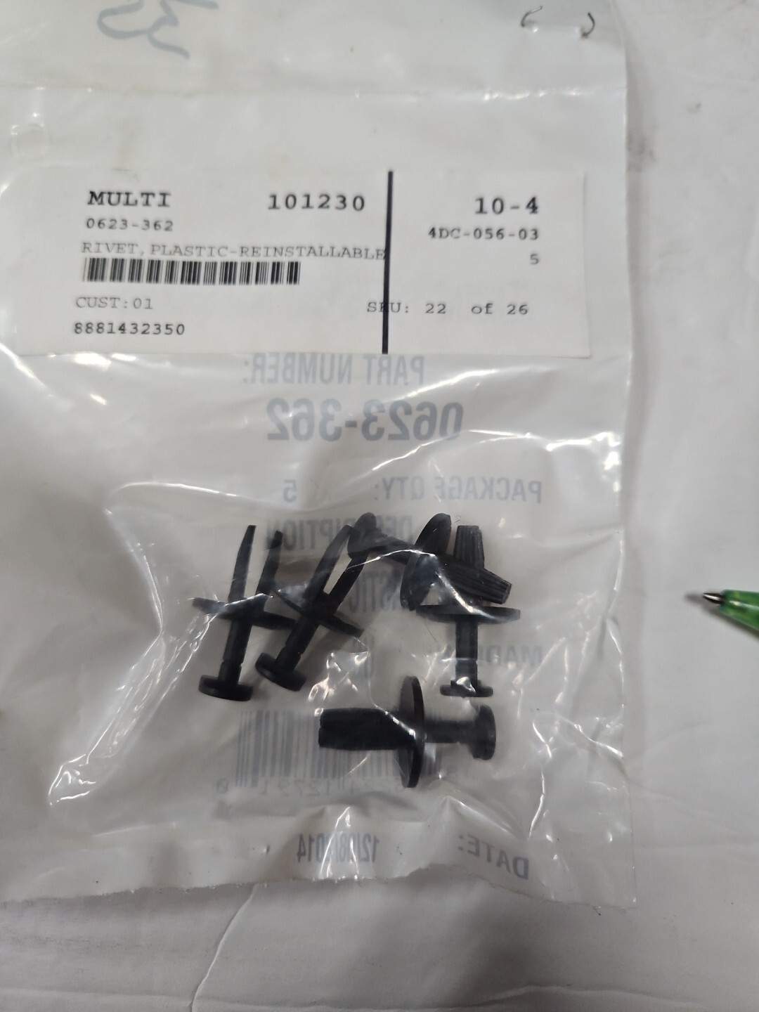 Artic Cat 0623-362 Plastic Rivets NOS (Reinstallable) (5 FOR $13) OEM AC43