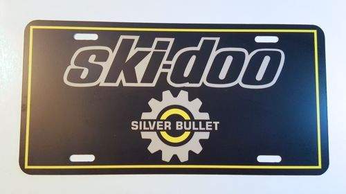 Vintage Ski Doo Silver Bullet Snowmobile Logo Novelty License Plate (112)