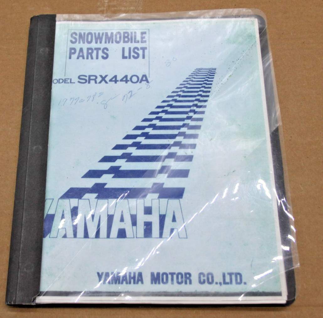 Rare SRX 440 A Yamaha Snowmobile Parts List  guide Vintage Yamaha Snowmobile