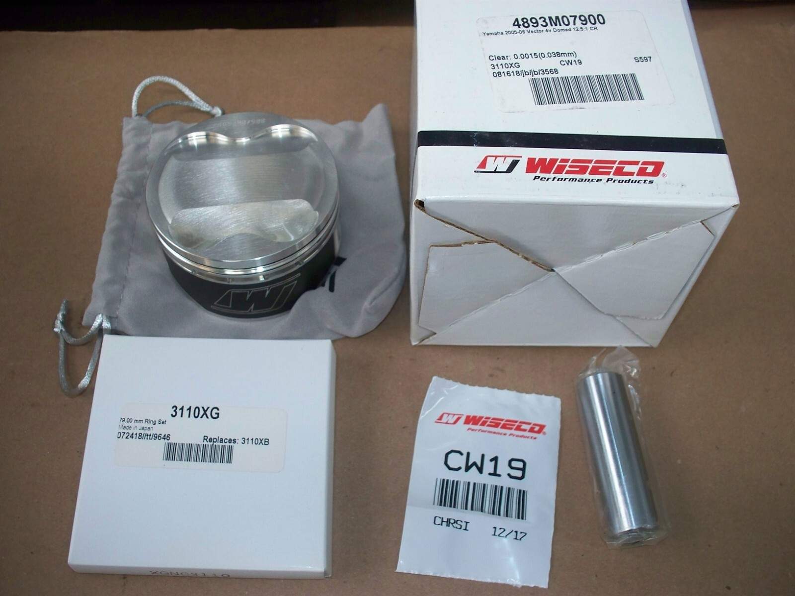 Yamaha Snowmobile 2005-2007 RS Vector Std Bore Piston Kit NEW Wiseco 4893M07900