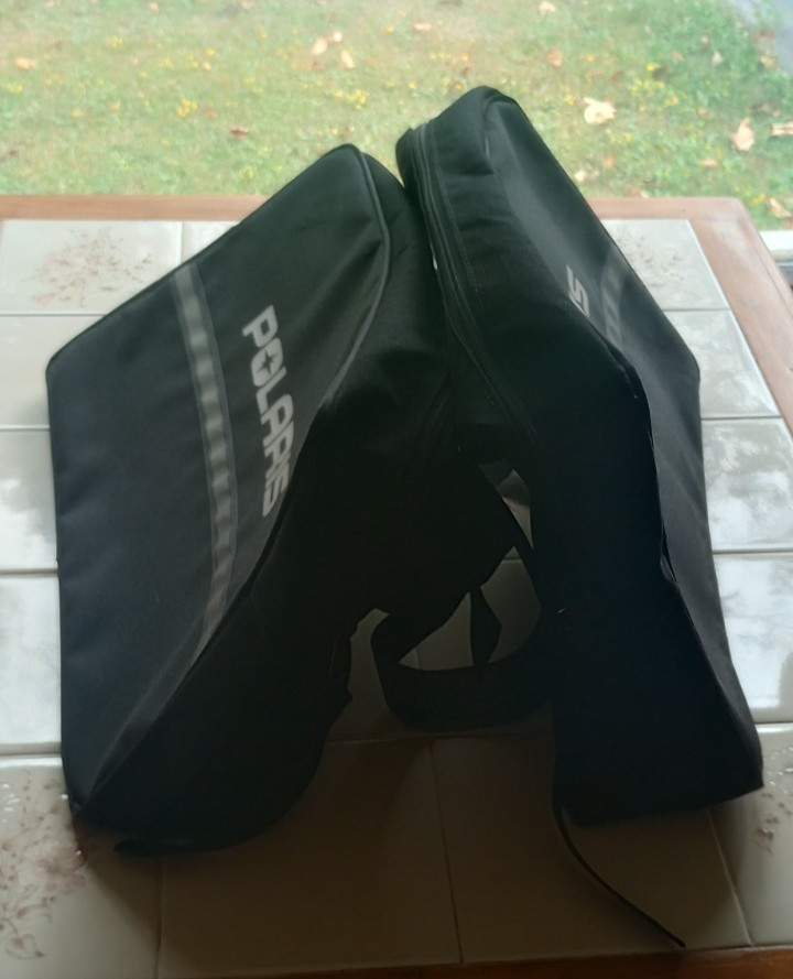 Polaris Snowmobile 2 Zippered Connected Saddle Bags Made in USA