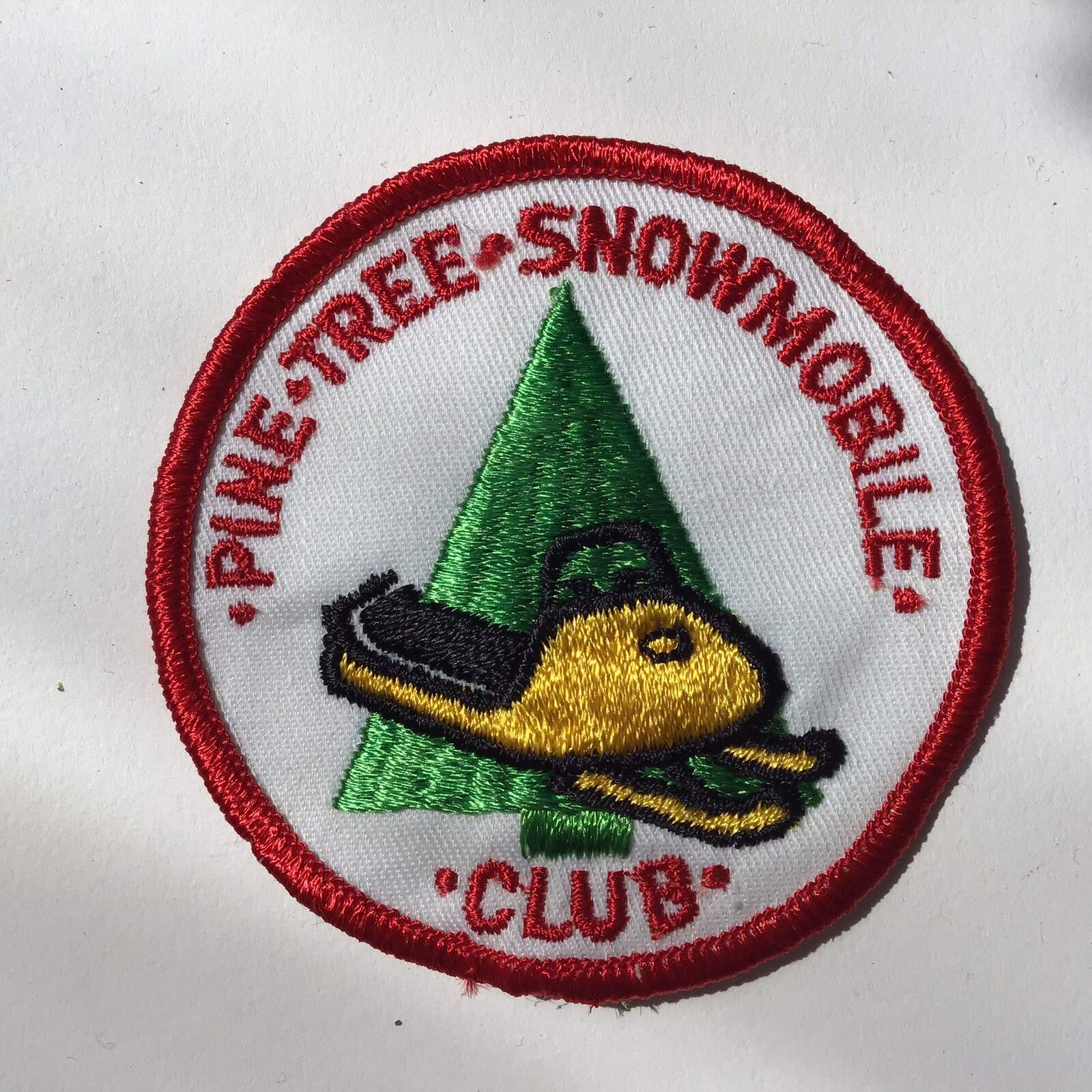 3.5″ Pine Tree Snowmobile Club Iron On Embroidered Patch Vintage Maine