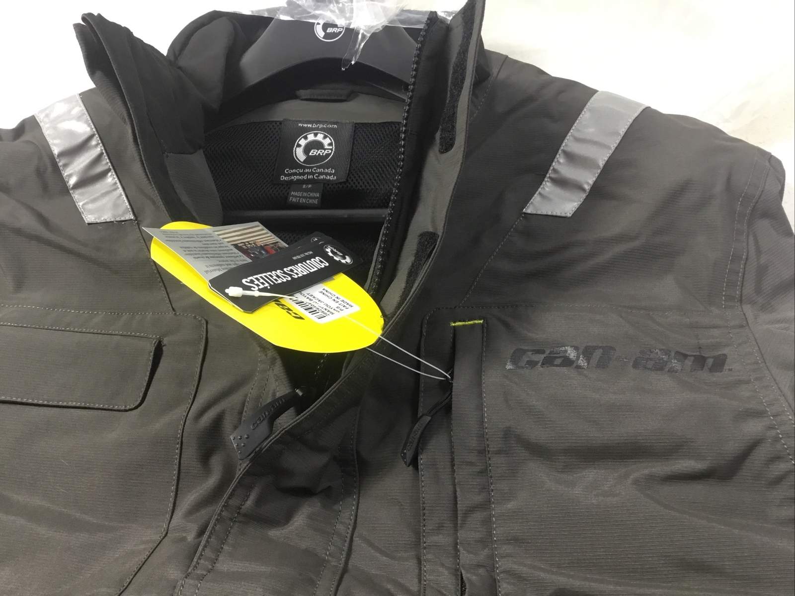 Can-Am Bayou Jacket S Waterproof Charcoal Coat BRP Snowmobile Motorcycle Can Am