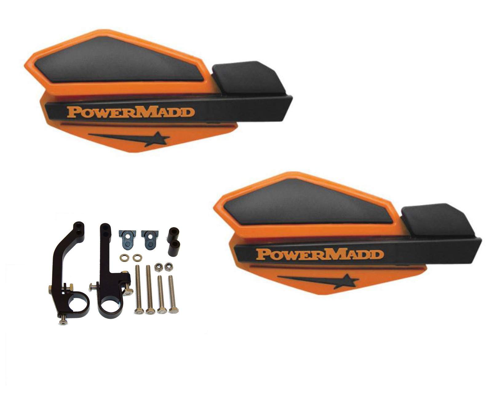 Powermadd Star Series Handguards Guards Orange Black Snowmobile Ski Doo Summit