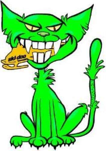 Arctic Cat Eating Ski Doo Decal