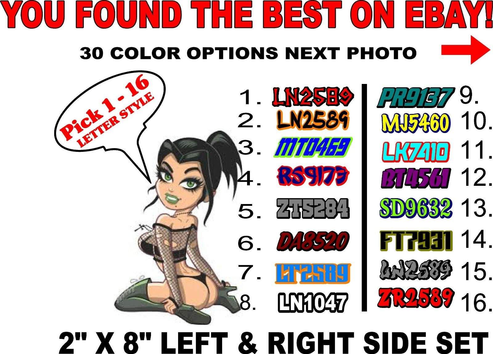 Snowmobile Registration Numbers Pair Decals Sticker Vinyl 2 Color sled decal