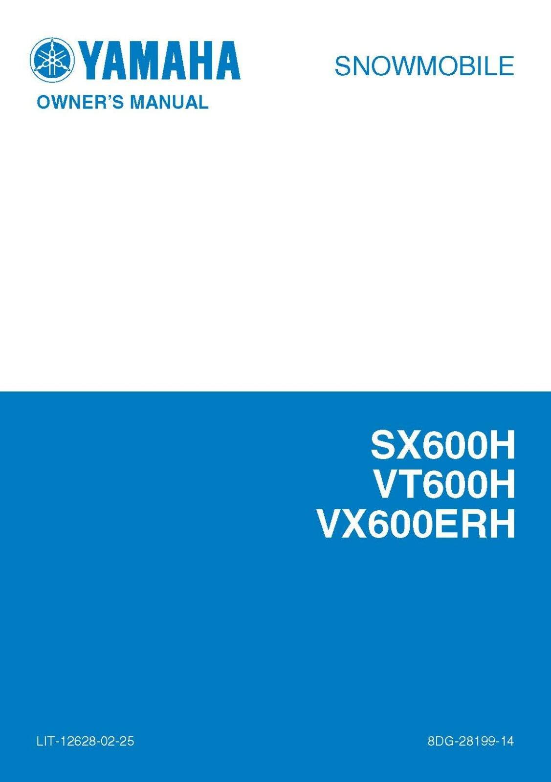 Yamaha Snowmobile Owners Manual Book 2003 V-MAX 600ER (VX600ERH)