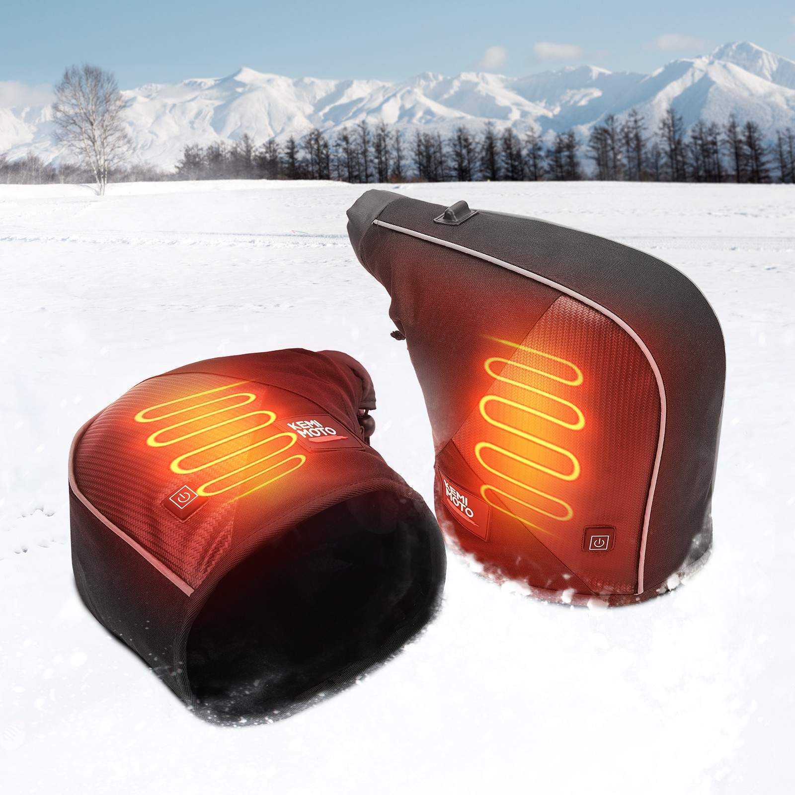 Snowmobiles Heated Handlebar Gauntlets Gloves for Polaris Skidoo Arctic Cat 12V