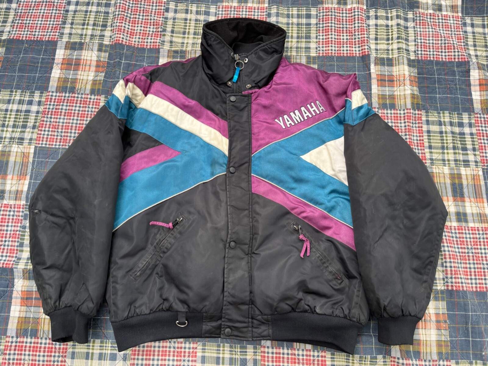 Vintage Yamaha Snowmobile Jacket Coat Men’s XL Tall Small Hole in Elbow