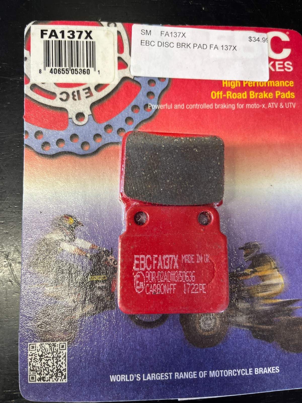 EBC FA137X Carbon Brake Pads ARTIC CAT, KAWASAKI, SUZUKI, HYOSUNG 1987-2011 REAR