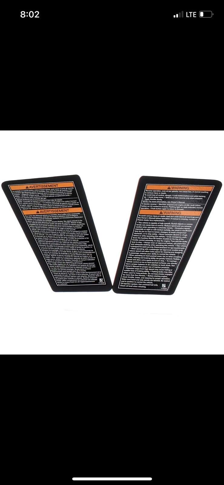 Polaris Snowmobile New OEM Knee Pads, 2878195 122