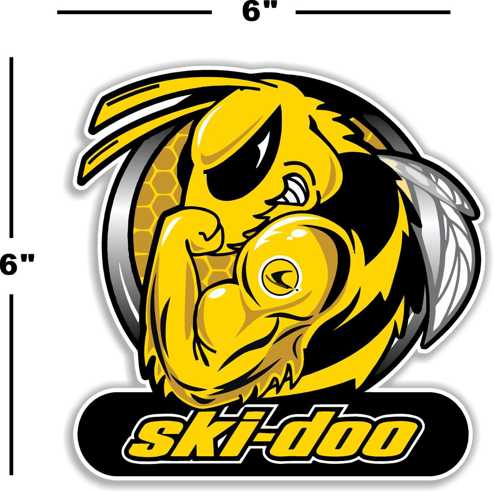 (SKI-2) 6″ SKI-DOO SKIDOO BEE DECAL FOR WINDOW WALL ARTIC CAT MXZ POLARIS X