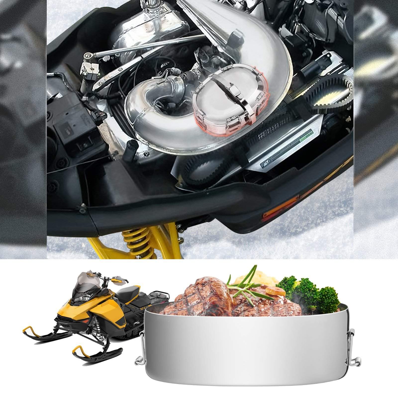 Muffler Food Warmer Snowmobile Exhaust Cooker for Arctic Cat Polaris Motorcycle
